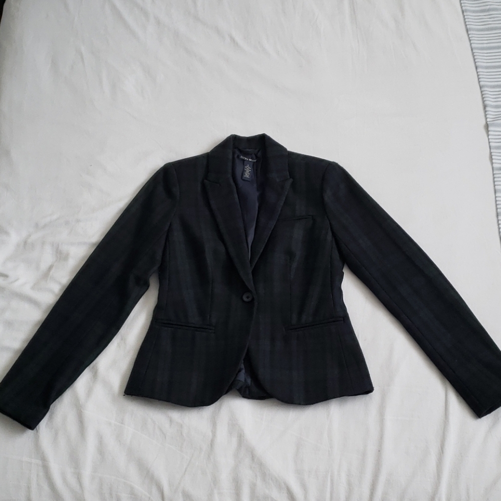 Lucky Brand Plaid Wool Blazer.